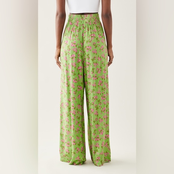 NATASHA ZINKO GREEN & PINK FLORAL PANTS, SIZE SMALL - Picture 3 of 7